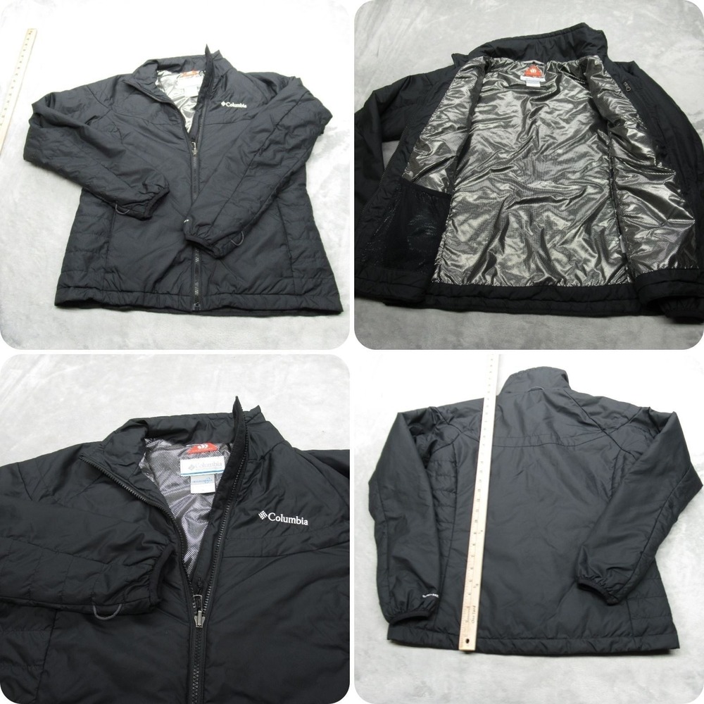 Columbia Jacket Women Medium Black Omni-Heat Interchange Light Puffer Whirlbird